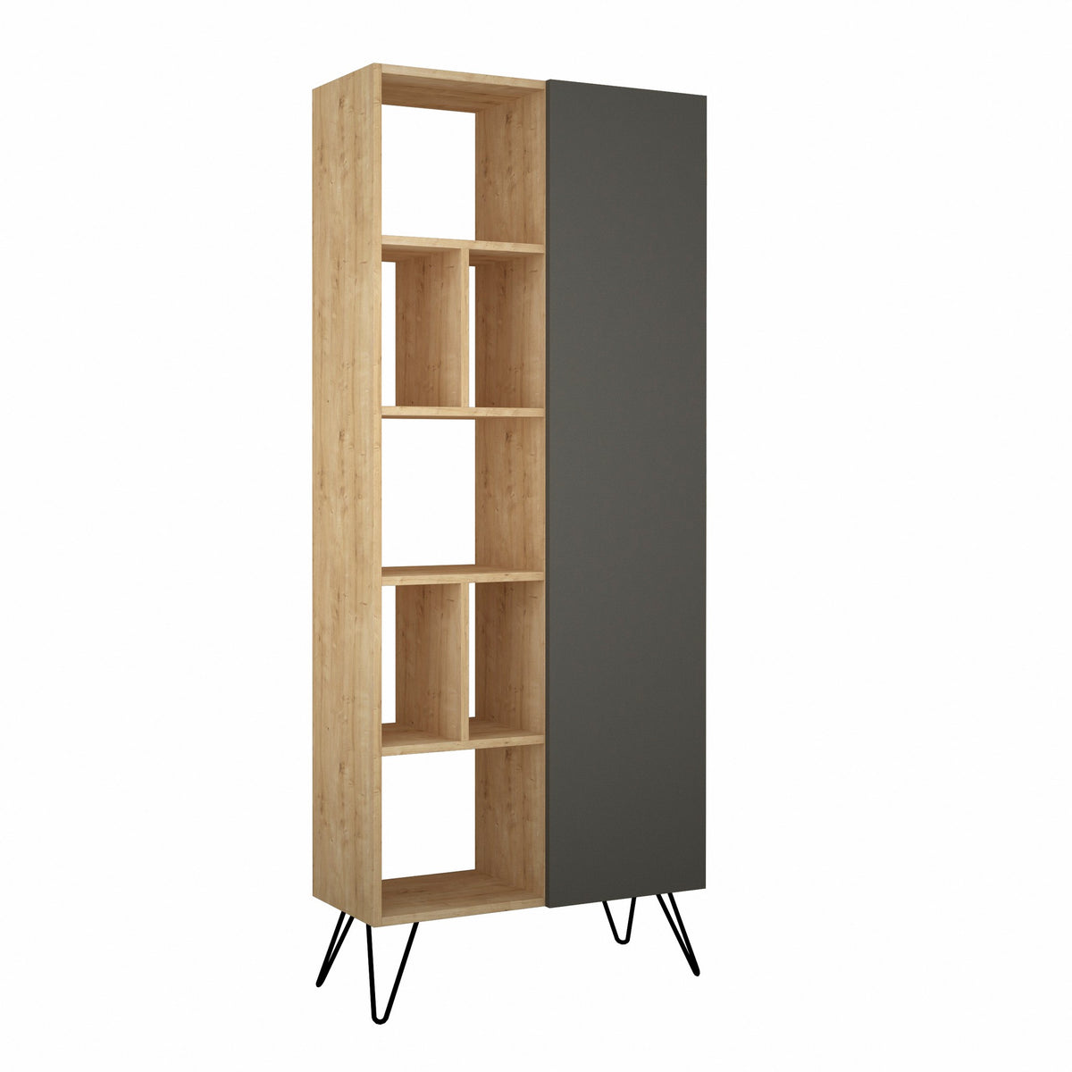 Bookshelf Jedda Bookcase Oak, Anthracite Figure It Out Furniture