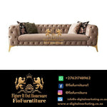 Fio Beige 3 seater bonded Leather Chesterfield Couch - Figure  It Out Furniture