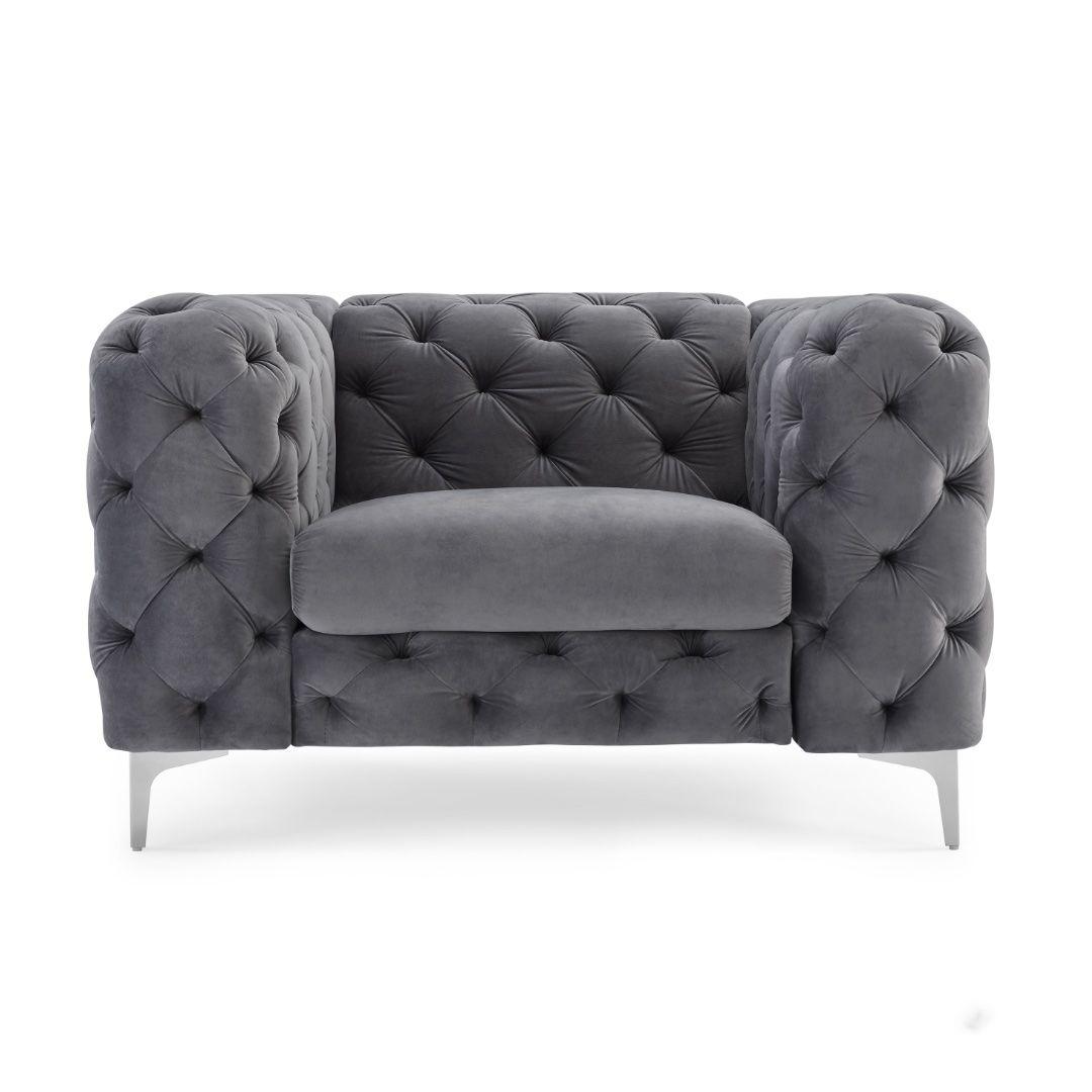 Modern Grey Chesterfield 1 seater Sofa Figure It Out Furniture