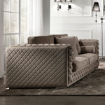 Diamond Cut Deep Button Box Velvet Sofa