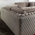 Diamond Cut Deep Button Box Velvet Sofa