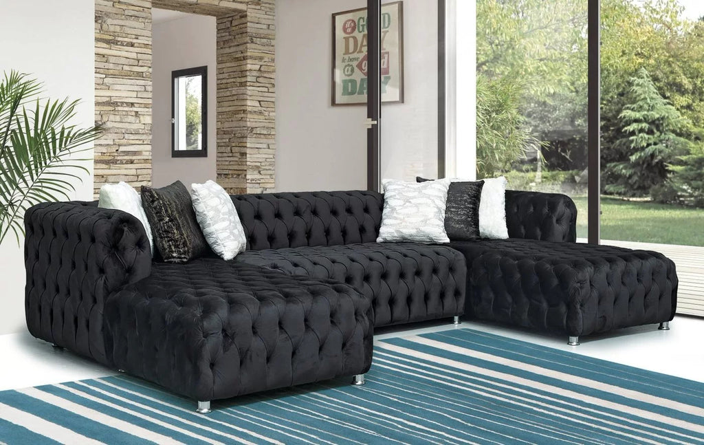 Faraai Velvet U-Shape Chesterfield sofa.