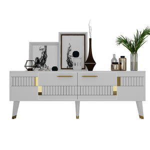 TV Stand Moda - White, Gold
