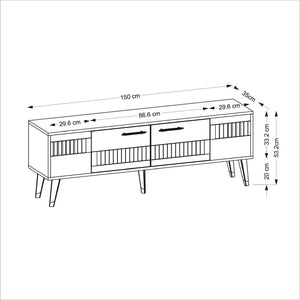 TV Stand Moda - White, Gold