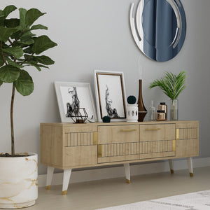 TV Stand Moda - Sapphire Oak, Gold