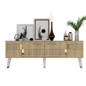 TV Stand Moda - Sapphire Oak, Gold