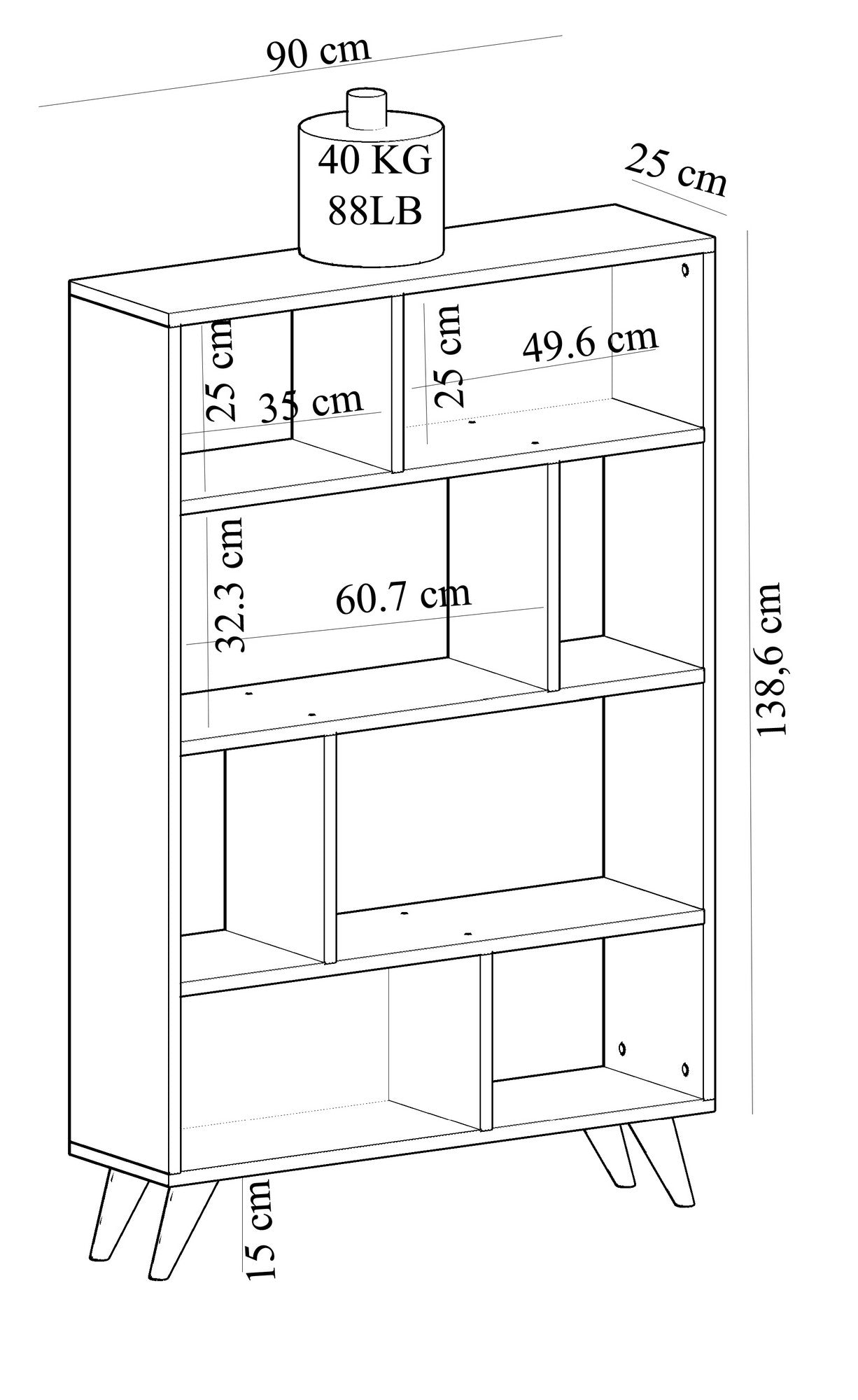 Bookshelf Harby -  White