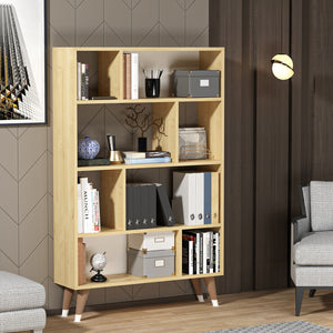 Bookshelf Harby -  White, Sapphire Oak