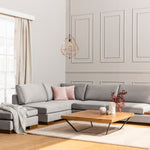 Tulip Corner Left With Pouf - Beige