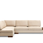 Tulip beige L-shaped corner sofa with pouf