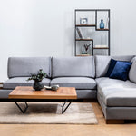 Tulip Corner Right With Pouf - Light Grey