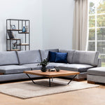 Tulip Corner Right With Pouf - Light Grey