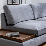 Tulip Corner Right With Pouf - Light Grey