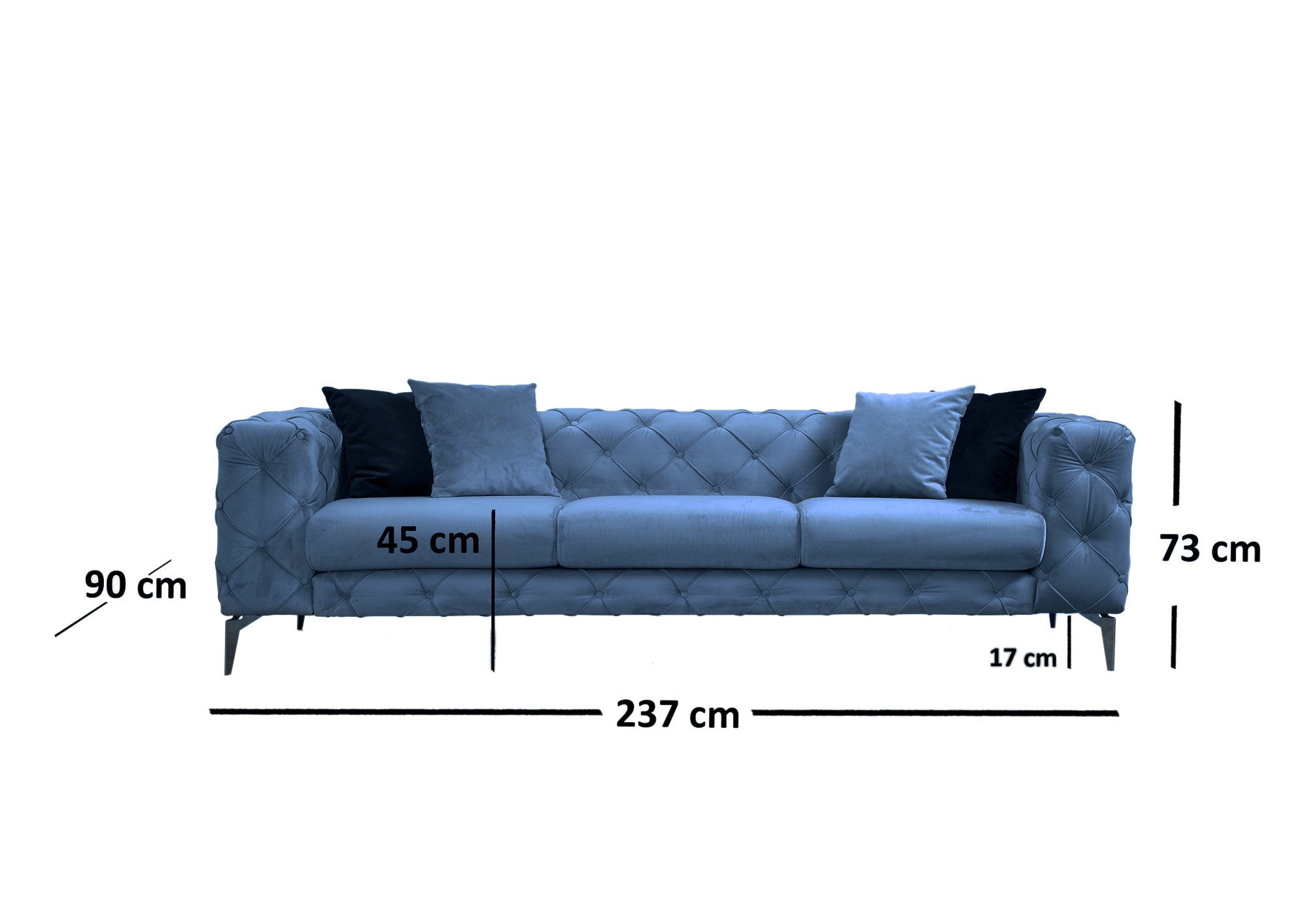 Como 3 Seater - Blue