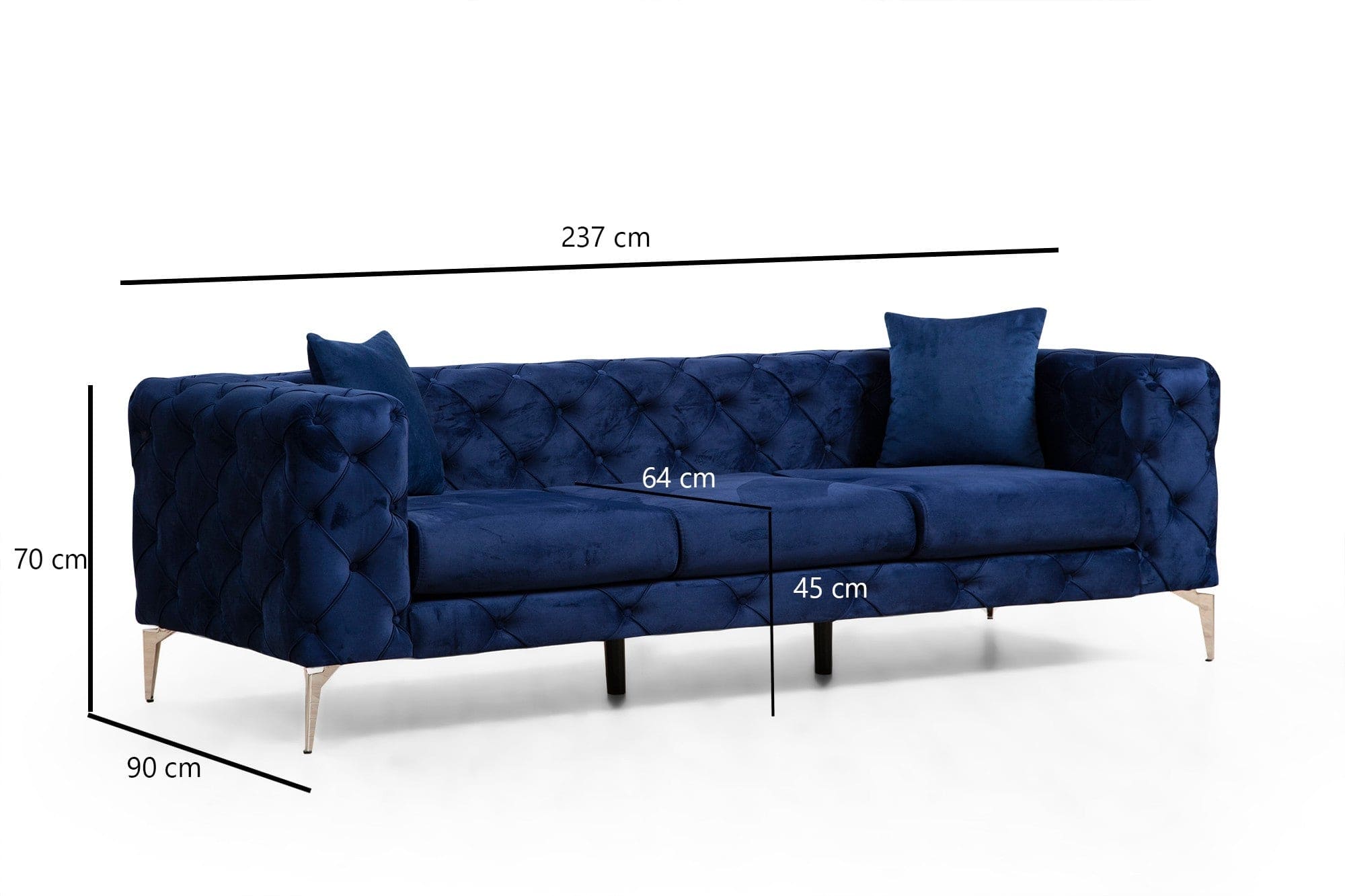 Como 3 Seater - Blue