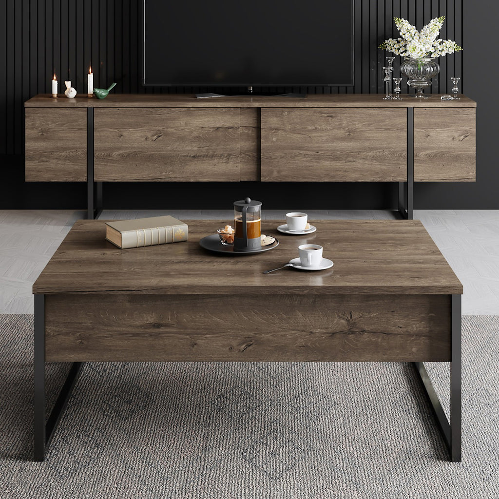 TV Stand Luxe - Walnut Black