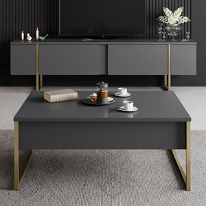 Coffee Table Luxe - Anthracite, Gold