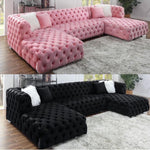 Faraai Velvet U-Shape Chesterfield sofa.