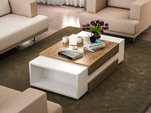 Coffee Table Nora - White, Walnut