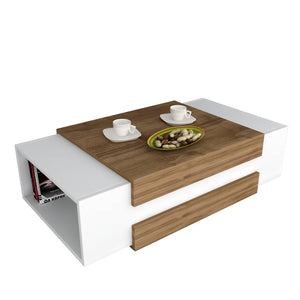 Coffee Table Nora - White, Walnut