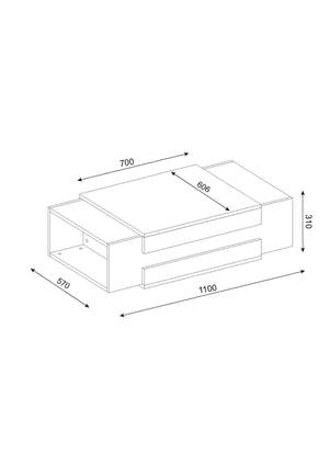 Coffee Table Nora - White, Walnut