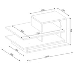 Coffee Table Venüs - White, Walnut