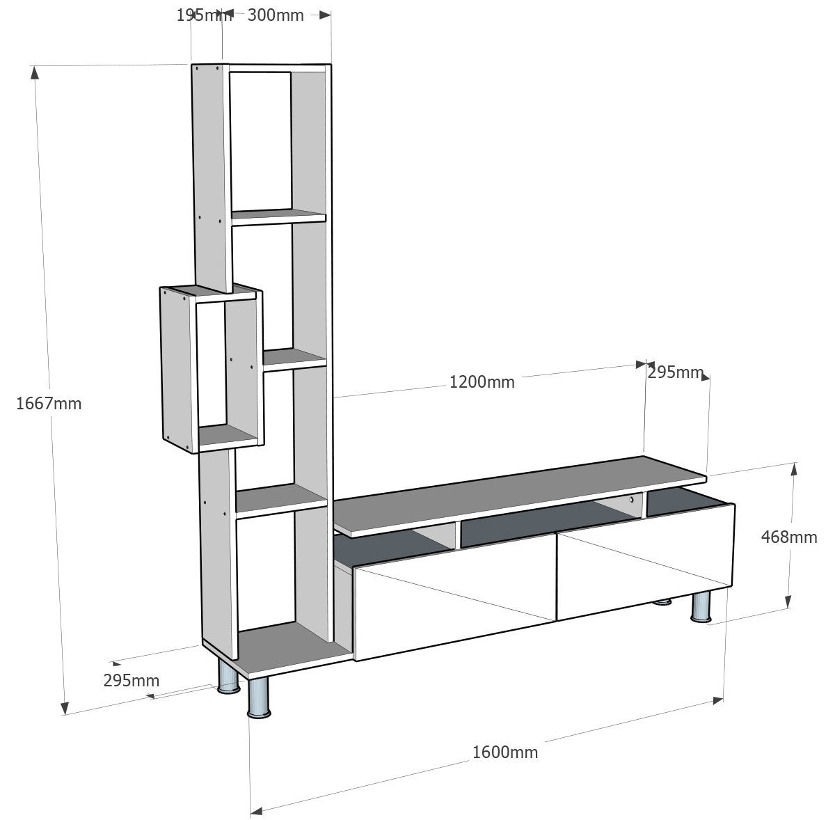 TV Unit Tulip - White