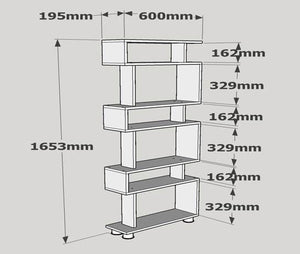 Bookshelf Blok - White, Walnut