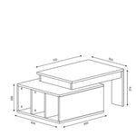 Coffee Table Kolarado - White, Wanut