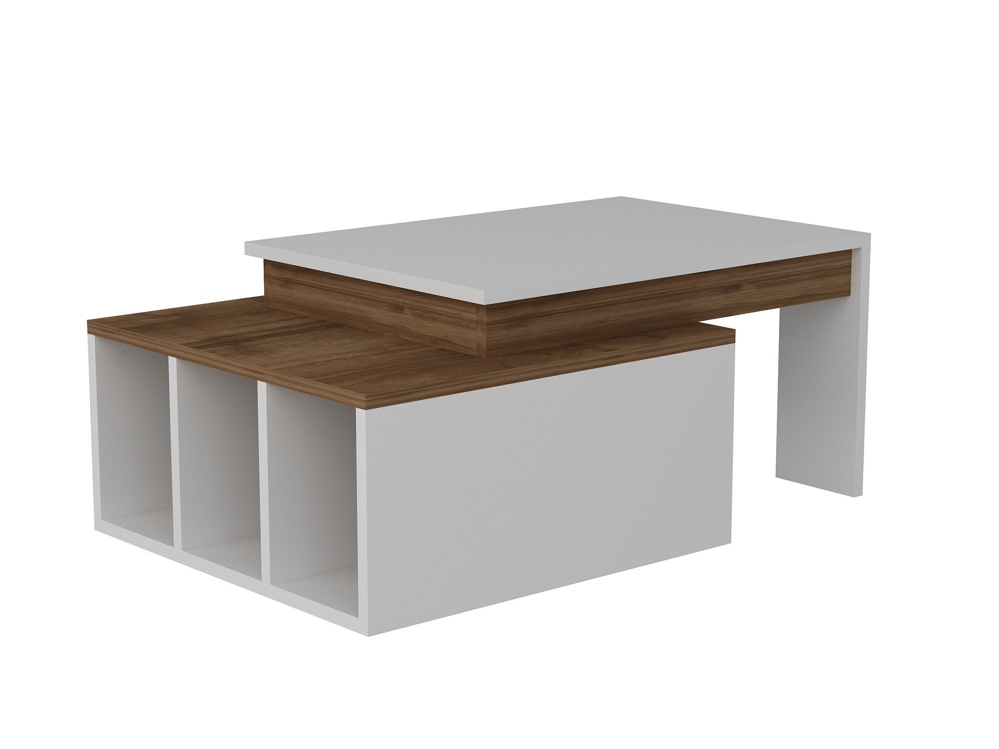 Coffee Table Kolarado - White, Wanut