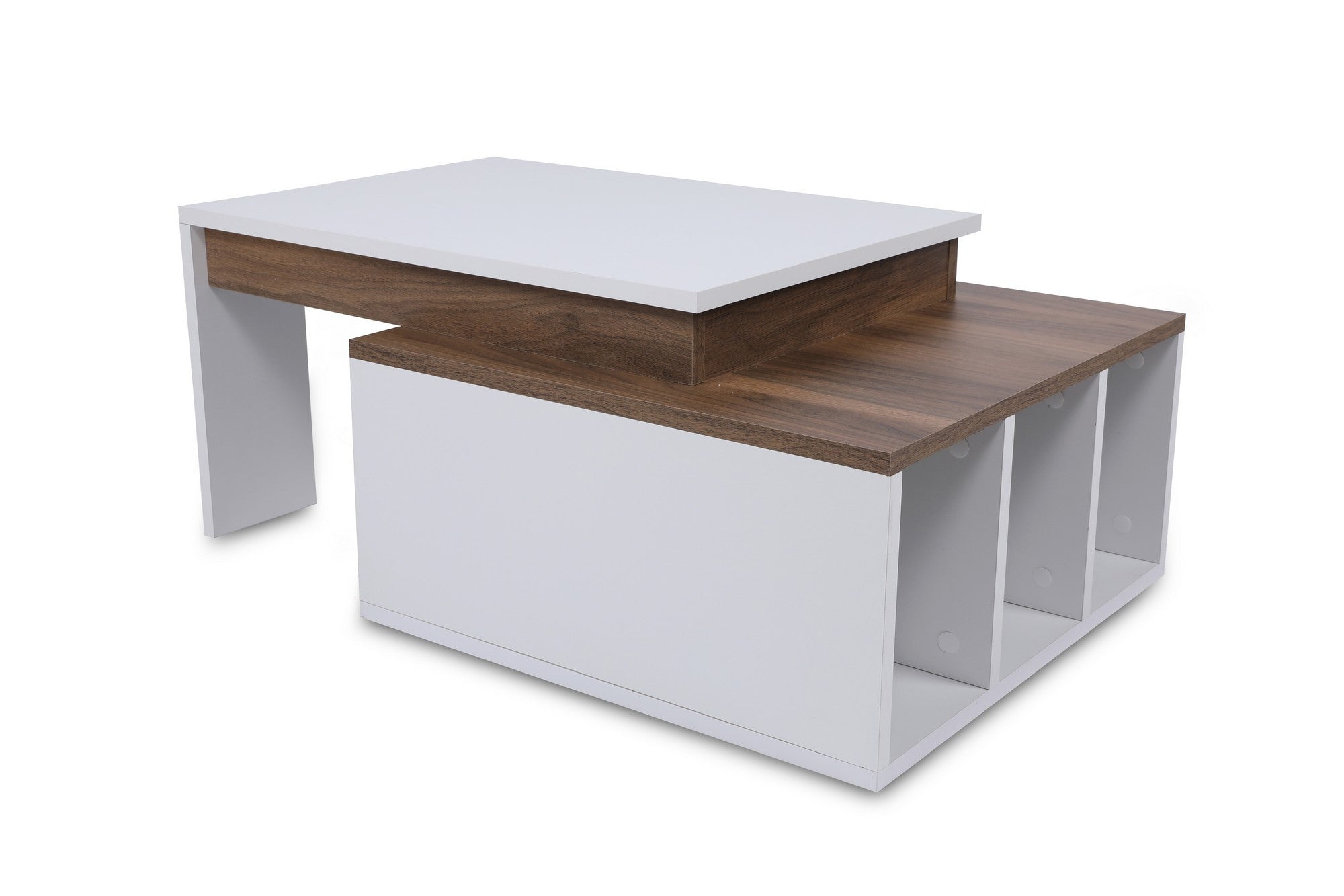 Coffee Table Kolarado - White, Wanut