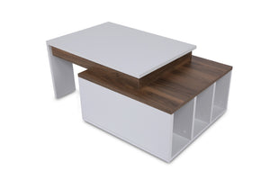 Coffee Table Kolarado - White, Wanut