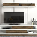 TV Unit Manyetik - White, Walnut
