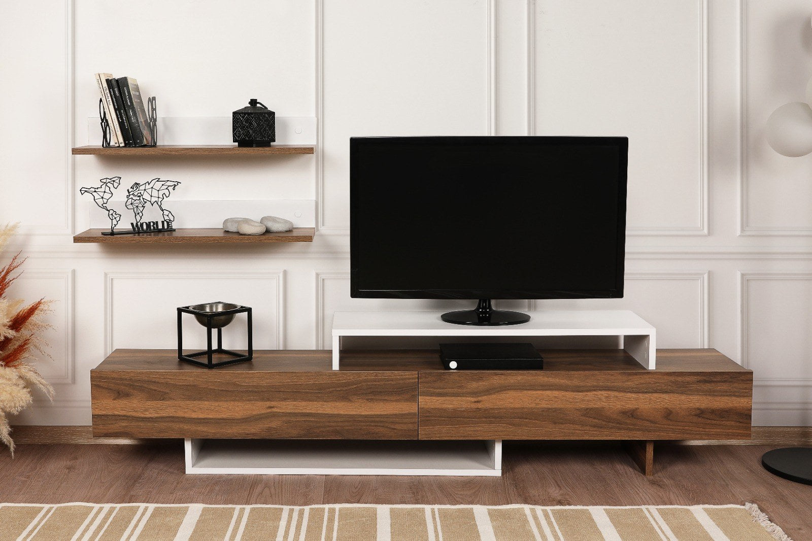 TV Unit Nirvana - White, Teak