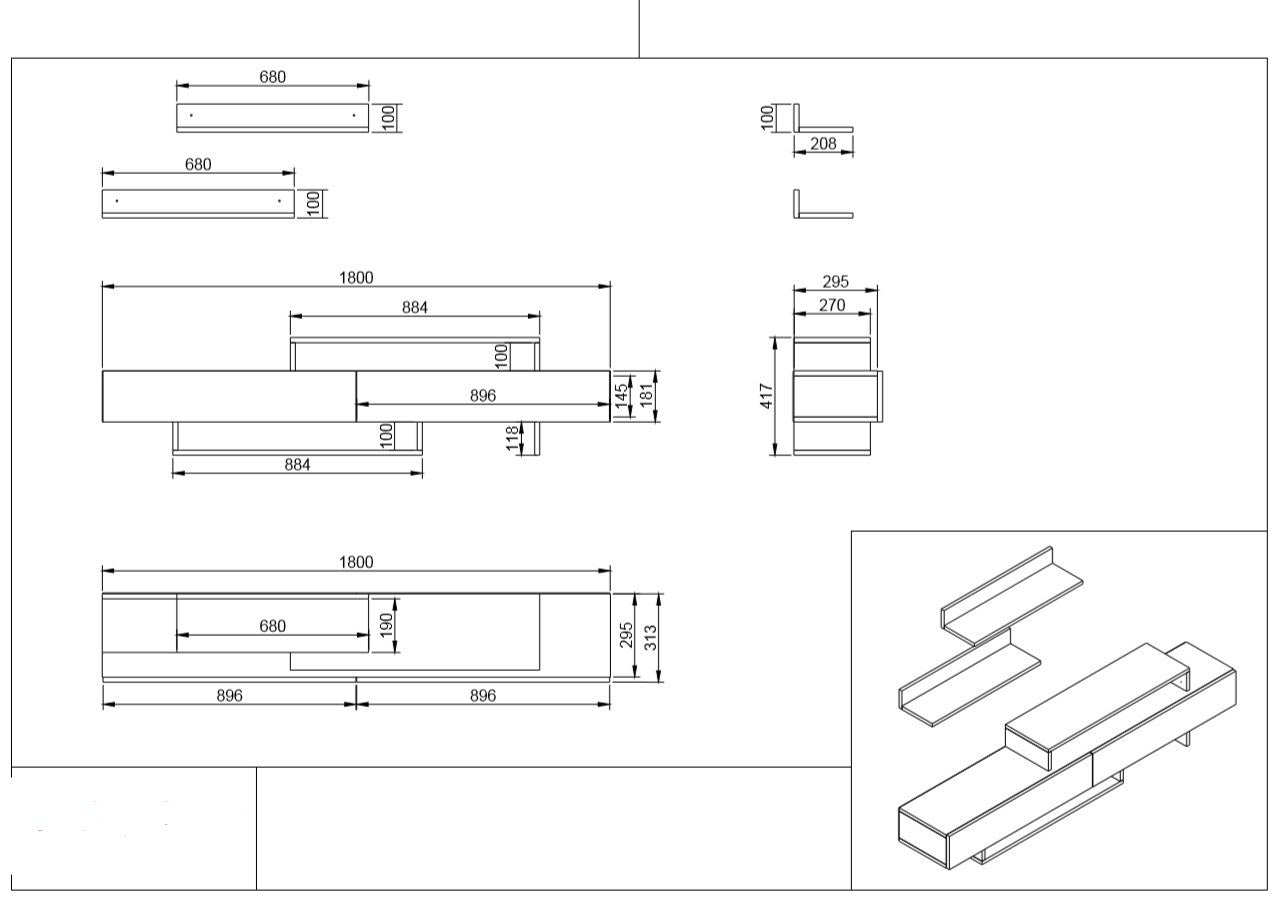 TV Unit Nirvana - White, Teak