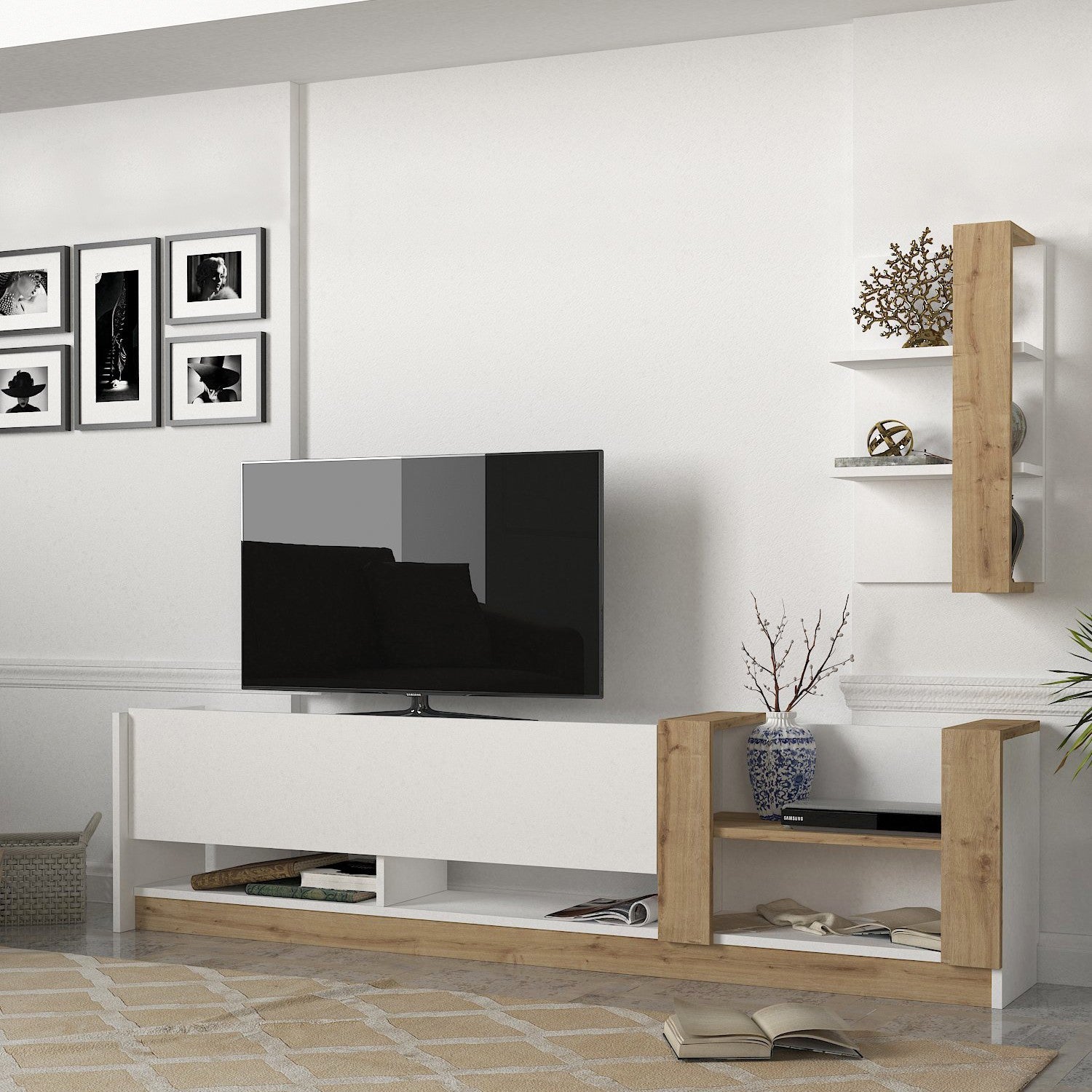 TV Unit Kazablanka - White, Sapphire