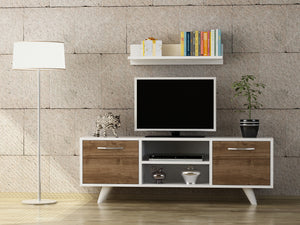 TV Unit Likya - White, Walnut