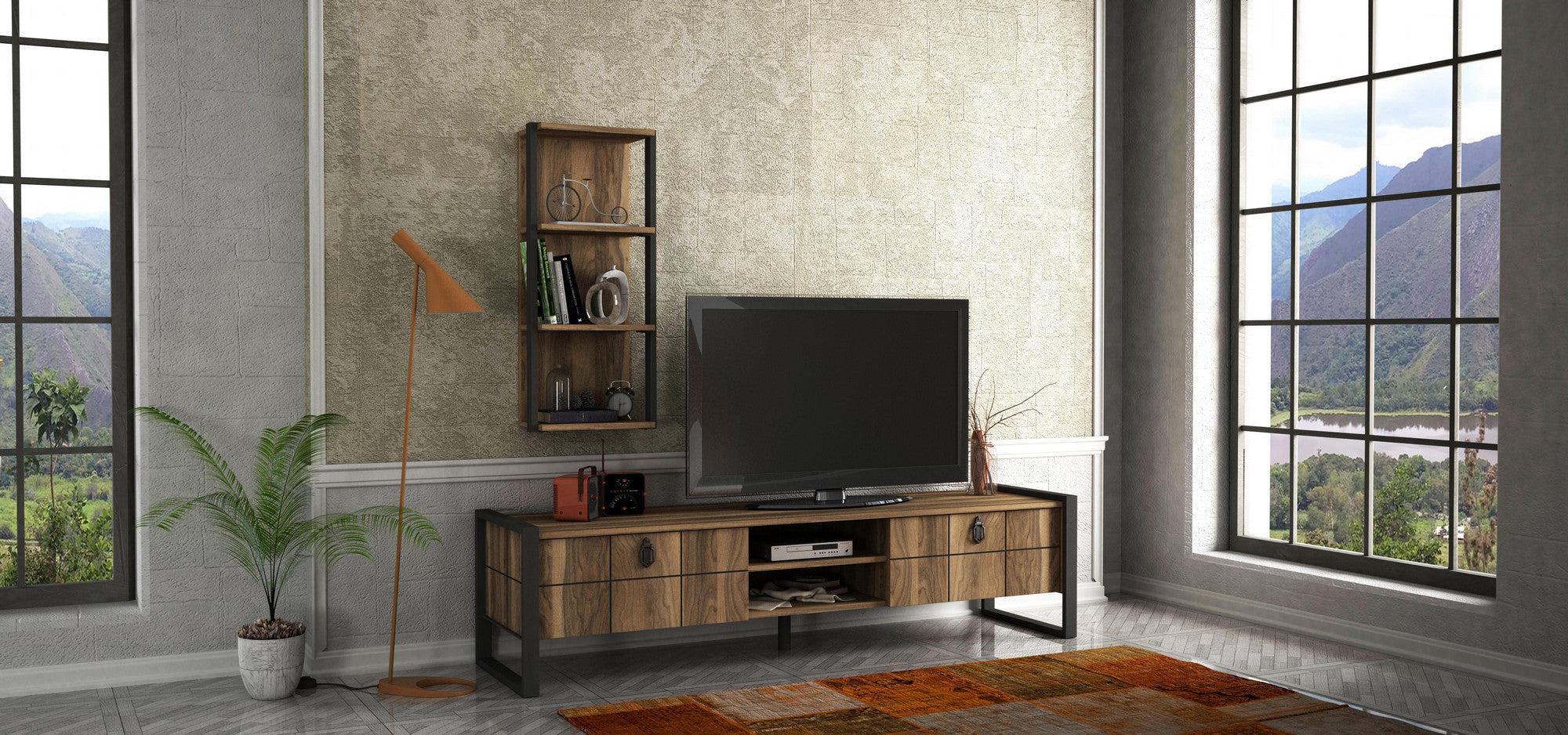 TV Unit Lost - Walnut