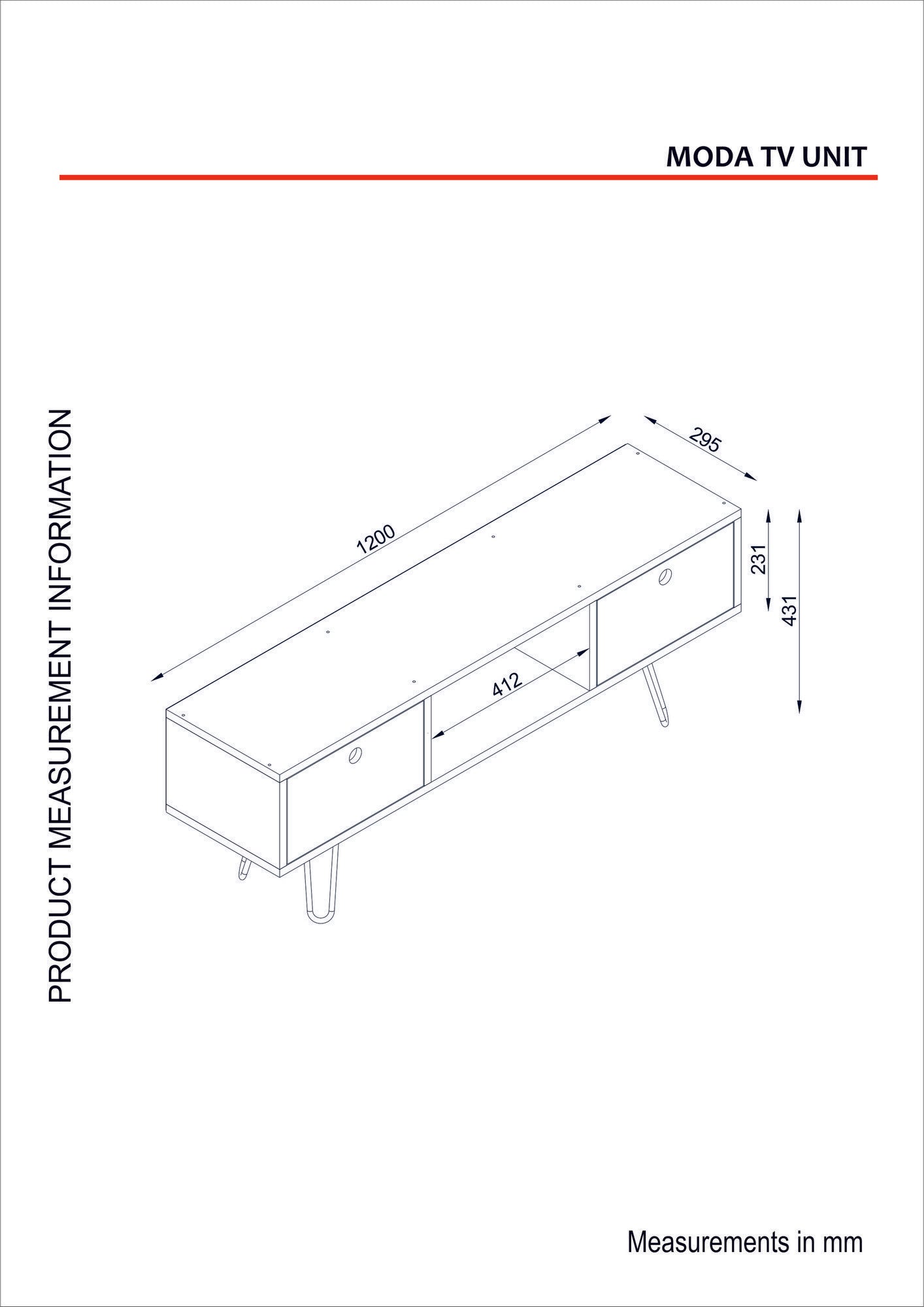 TV Stand Moda - White