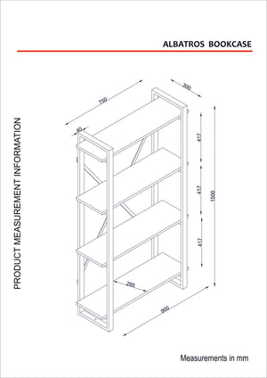 Bookshelf Albatros - Walnut