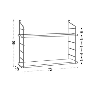 Wall Shelf Armoni 2'li - White