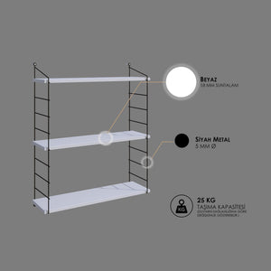 Wall Shelf Armoni 3'lü - White