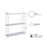 Wall Shelf Armoni 3'lü - Shiny White