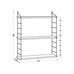 Wall Shelf Armoni 3'lü - Shiny White