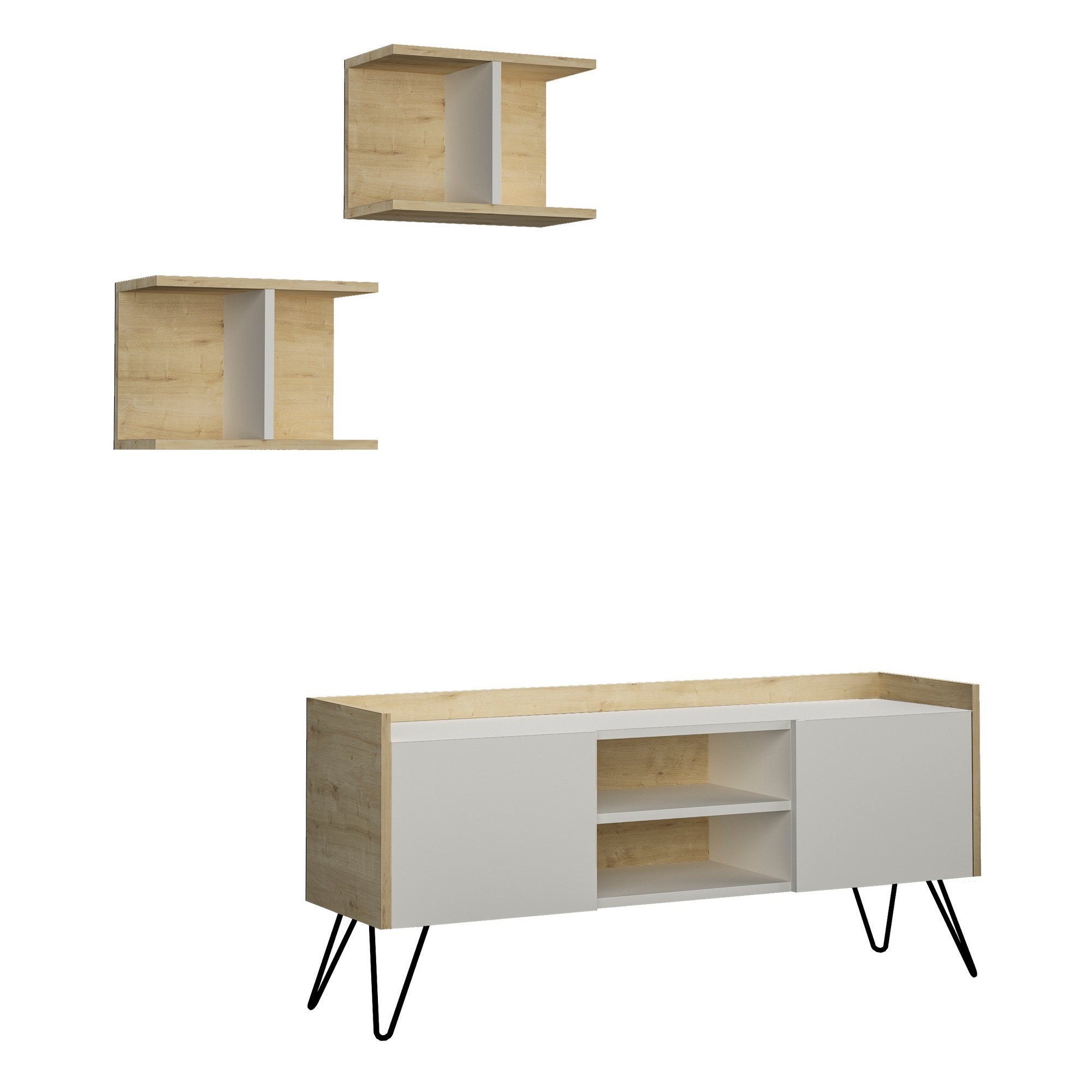 TV Unit Klappe Tv Stand - White, Oak
