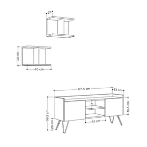 TV Unit Klappe Tv Stand - White, Oak