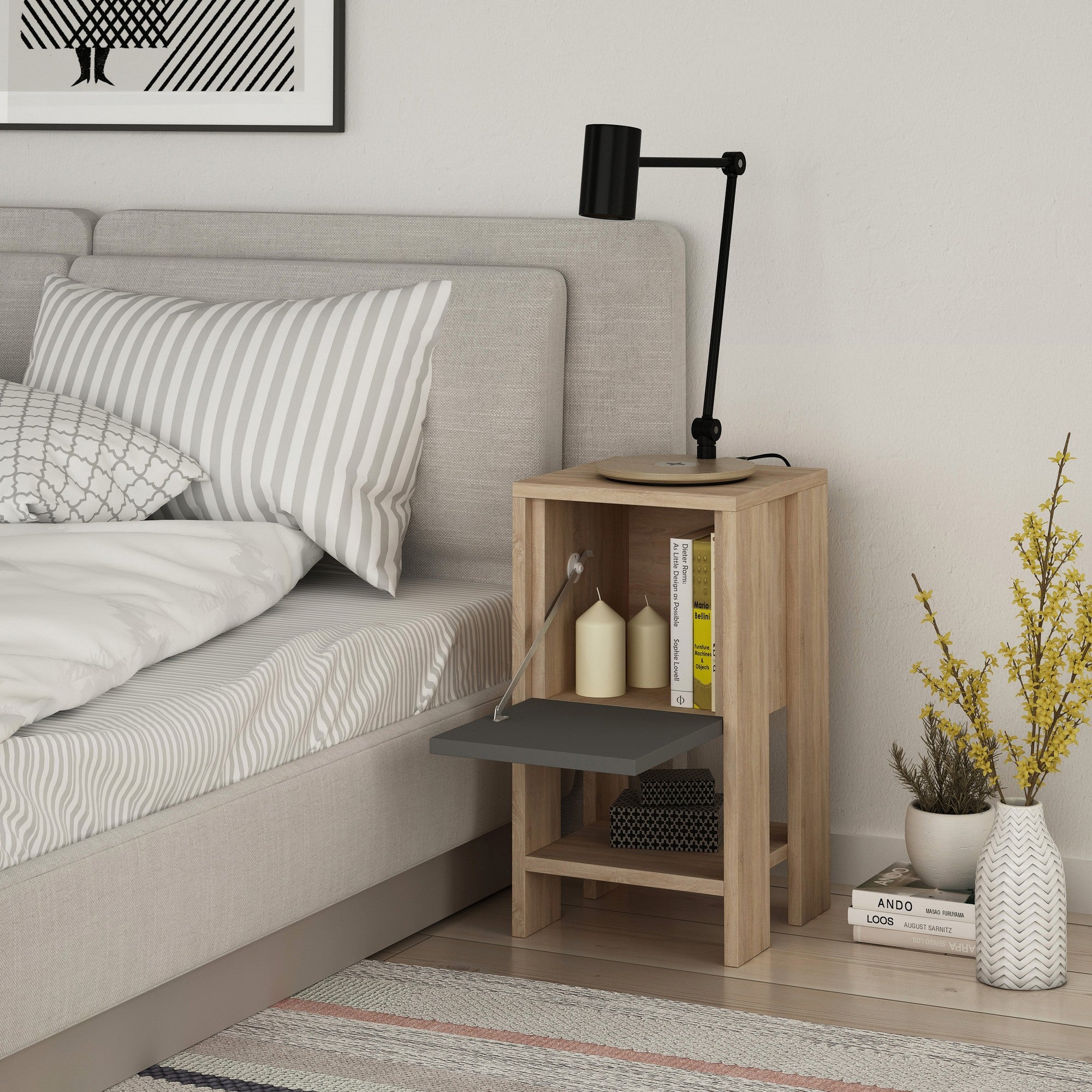 Nightstand Ema - Oak Anthracite