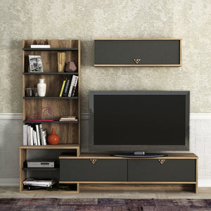 TV Unit Pırıl - Walnut, Anhtracite