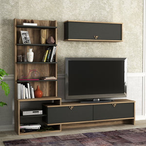 TV Unit Pırıl - Walnut, Anhtracite