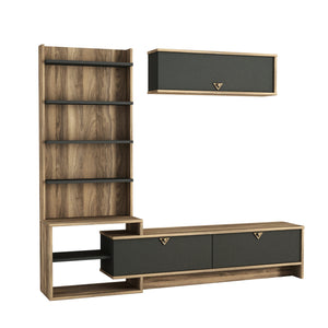 TV Unit Pırıl - Walnut, Anhtracite
